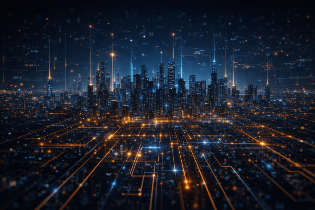 Connected digital infrastructure supporting modern businesses